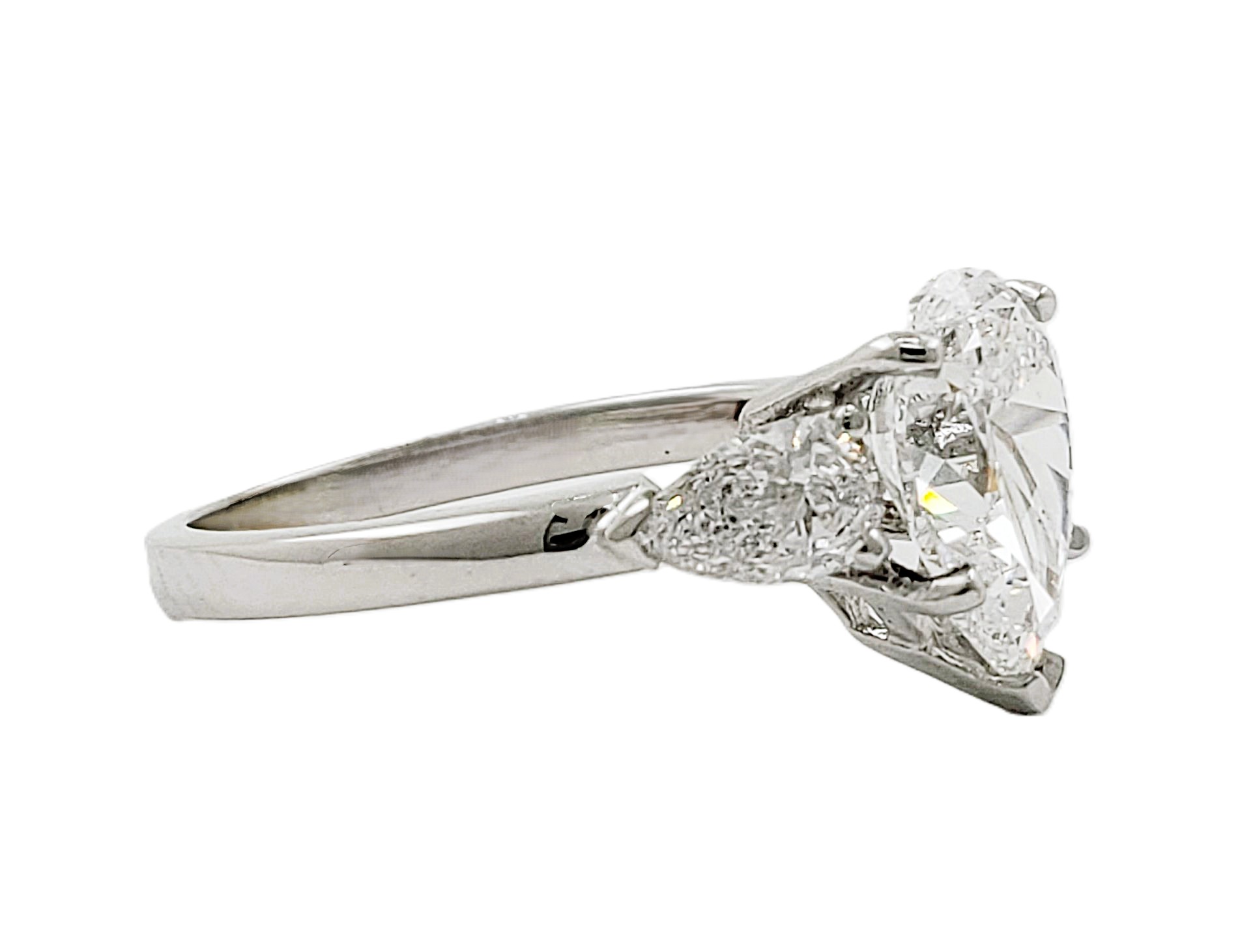 Three Stone Pear Shape Diamond Ring